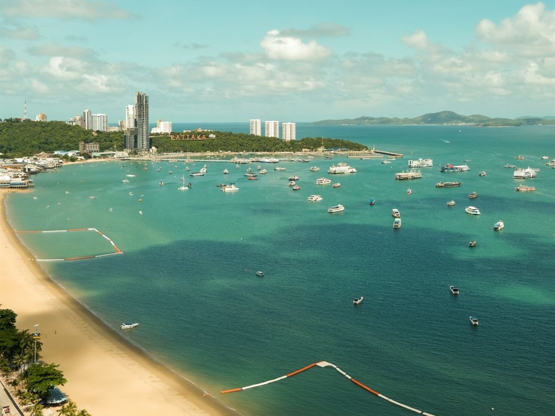 Boats on the sea off Pattaya